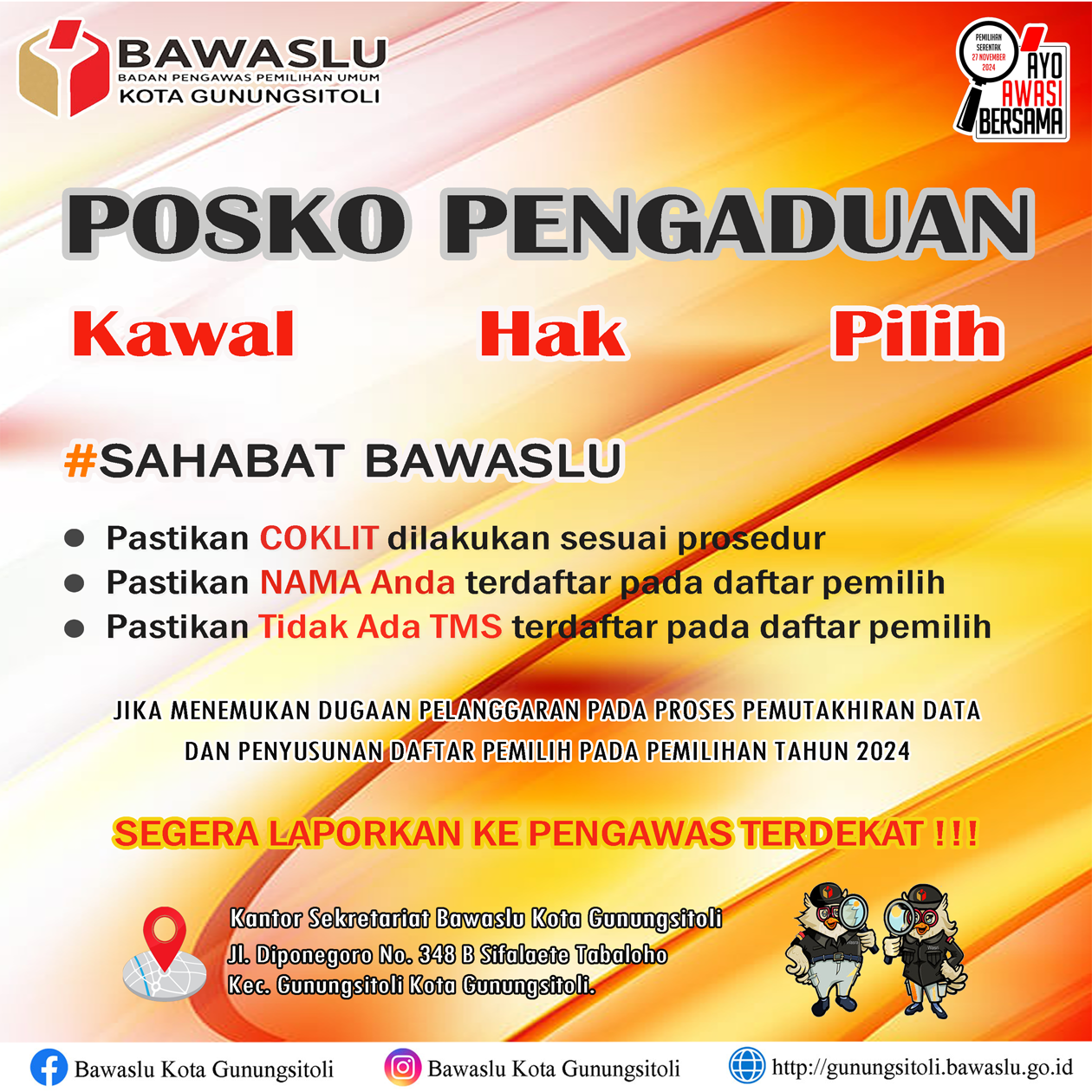 posko pengaduan kawal hak pilih