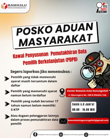 Posko Aduan Masyarakat Kawal Penyusunan PDPB