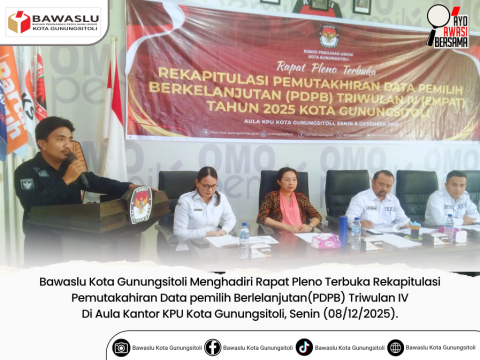 Bawaslu Kota Gunungsitoli menghadiri rapat pleno DPHP